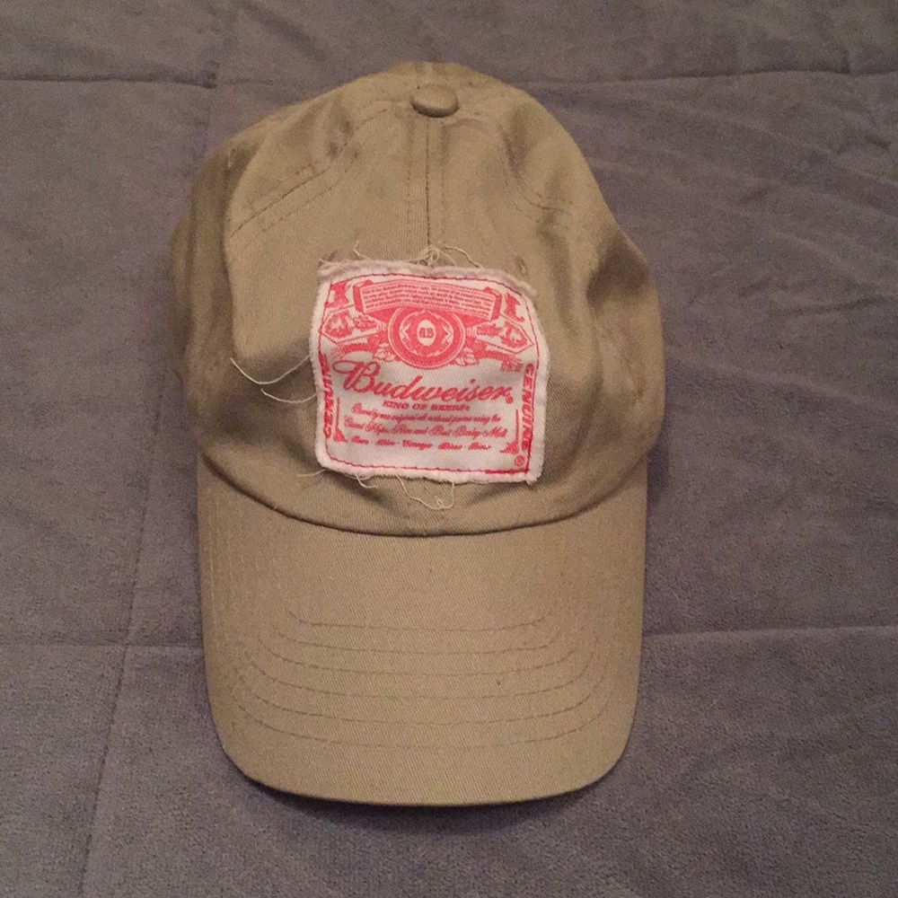 Tan Budweiser Baseball Cap with Velcro